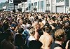 A sea of people at the Folsom Street Fair on Sunday afternoon. - Check out the hot man hanging in the cage.
