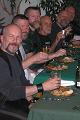 Here's to a great dinner! left to right around the table: - David, Bill, Michael, Mel, Norman, Mike - Bill, Chris, Morris, Jim, Graham, and Iain.
