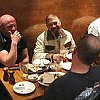 Peter, Steve, Tom (back to camera), Iain, Larry, Dave and Paul