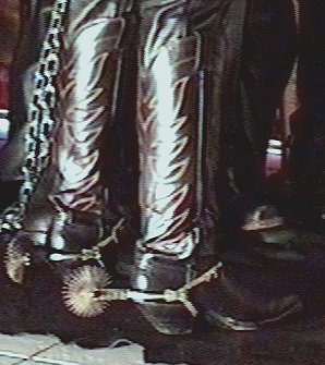 Austin Hall boots with spurs