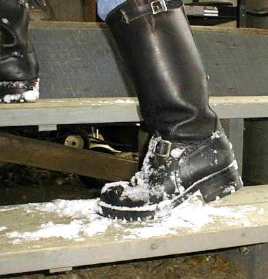 Engineer on steps