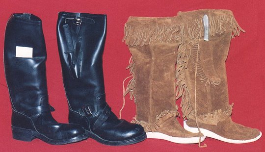 Boots with knife sheath