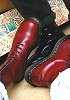 Black and Cherry Doc Marten Boots - 3 photos