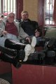 Socializing in the corner with boots up!
